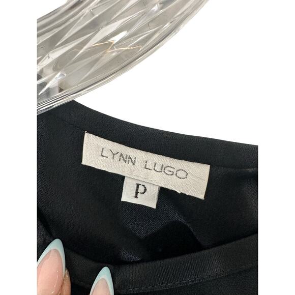 Lynn Lugo Dress Black Basic Classic Classy Short Sleeve Work Office Midi Size 2 - Picture 2 of 12